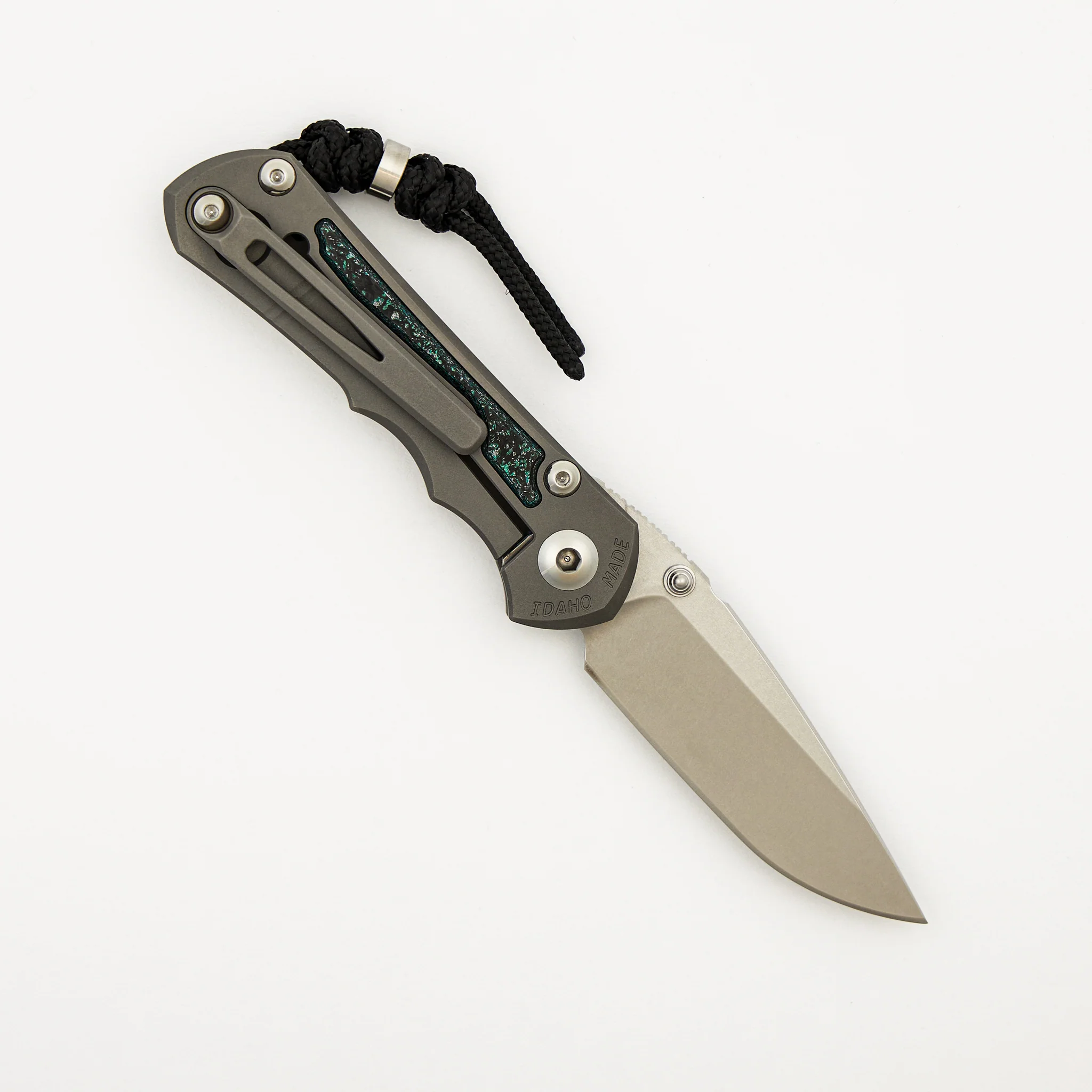 Small Inkosi - Teal Magnetic CarboTi Inlay - Drop Point CPM MagnaCut Blade - MIM Clip - 2025 R1 Invitational - Image 2