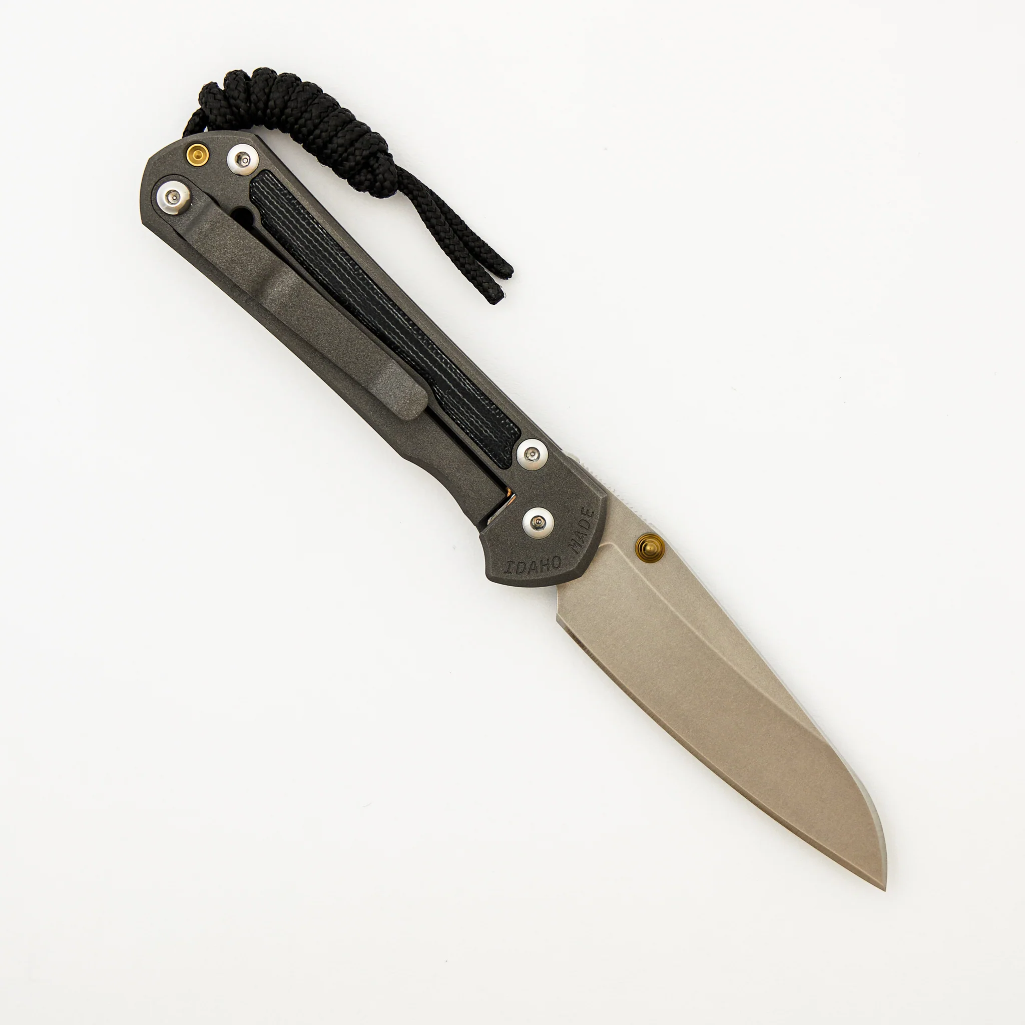 Small Sebenza 31 - Black Canvas Micarta Inlays - Insingo CPM MagnaCut Blade - Gold Double Thumb Lugs - Image 2