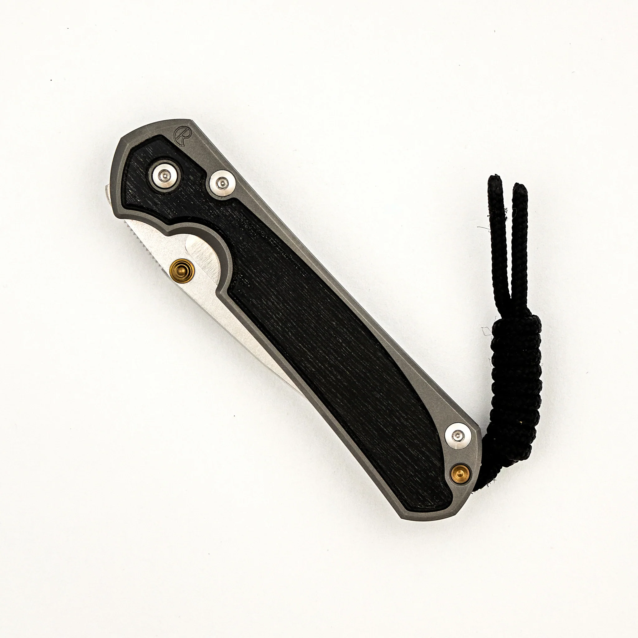 Small Sebenza 31 - Bog Oak Inlay - Drop Point Polished CPM MagnaCut Blade - Gold Single Thumb Lug - Image 59
