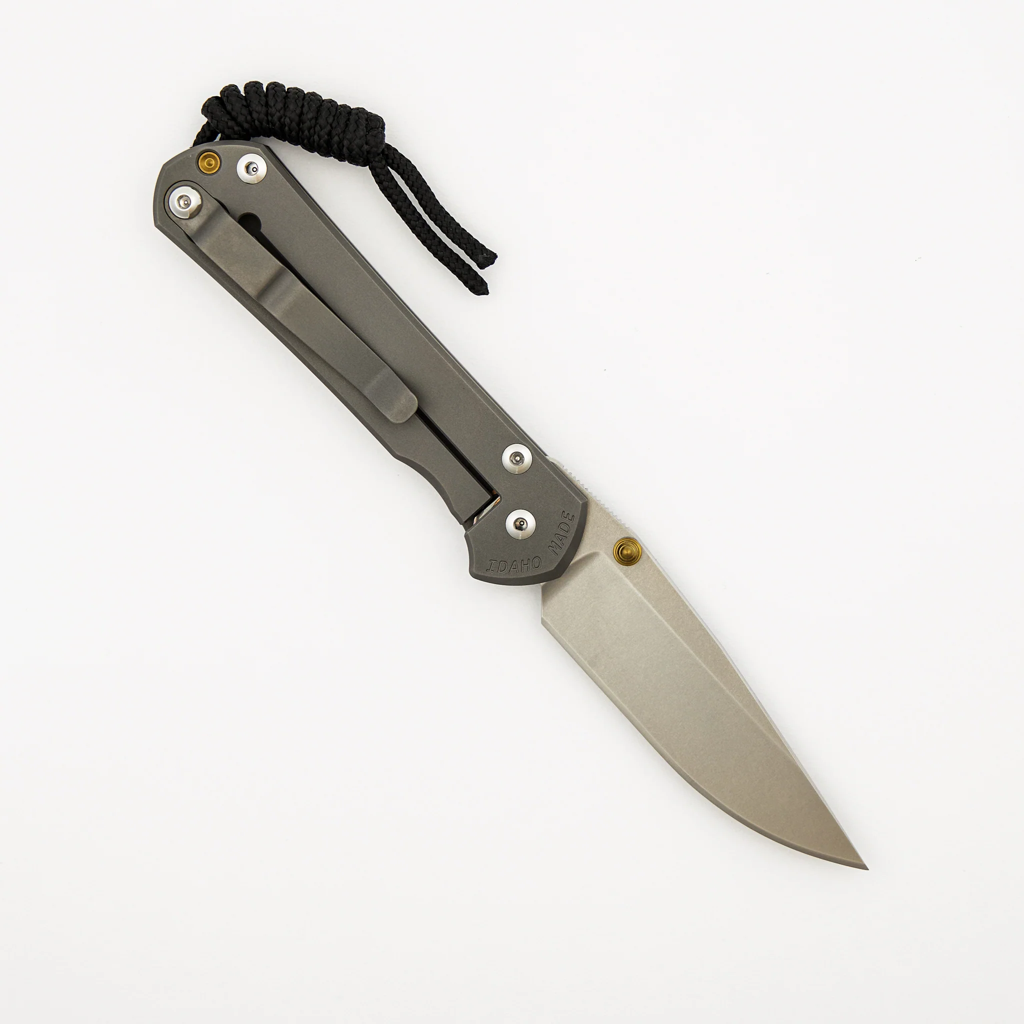 Small Sebenza 31 - Drop Point CPM MagnaCut Blade - Glass Blasted - Gold Double Lugs - Image 2