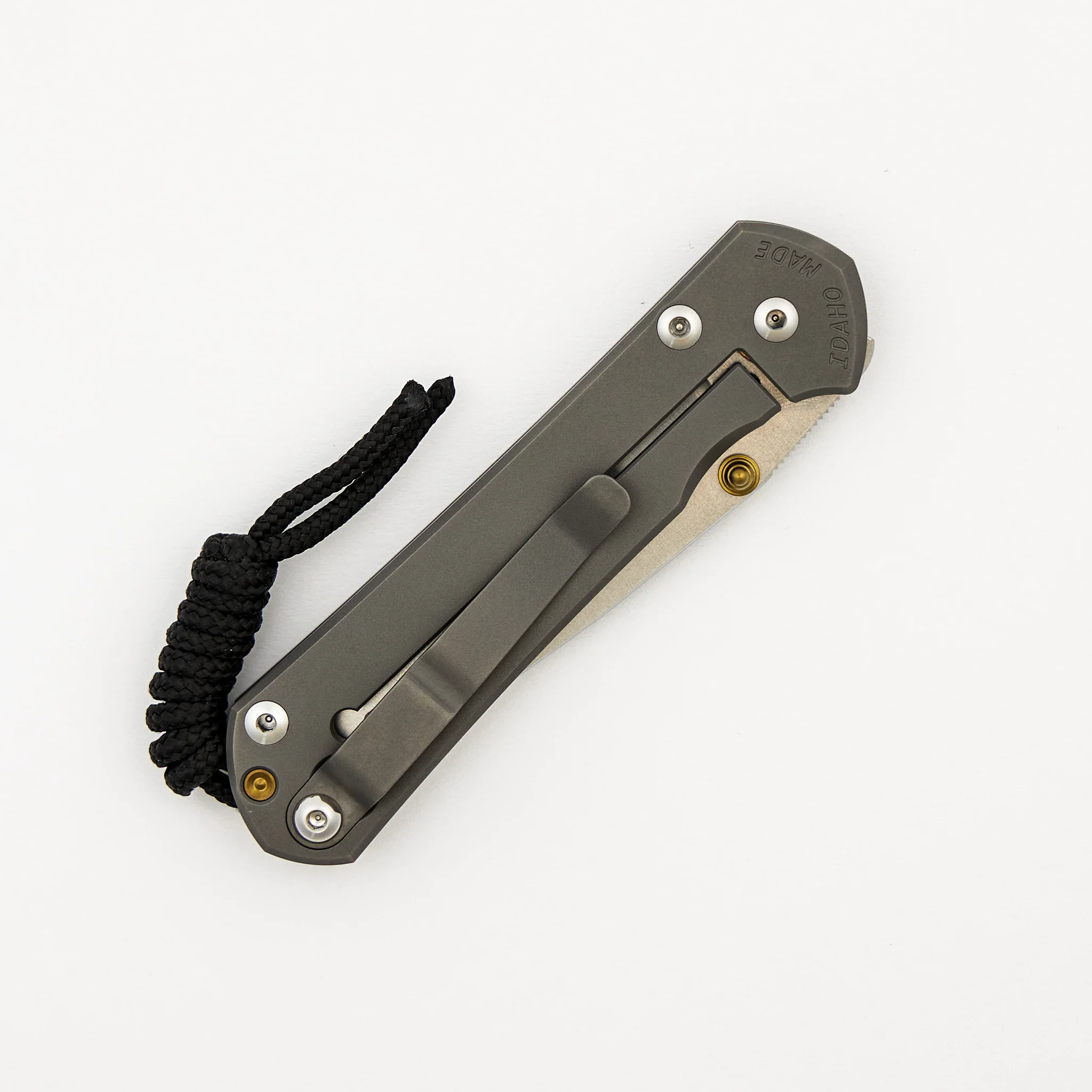 Small Sebenza 31 - Drop Point CPM MagnaCut Blade - Glass Blasted - Gold Double Lugs - Image 4