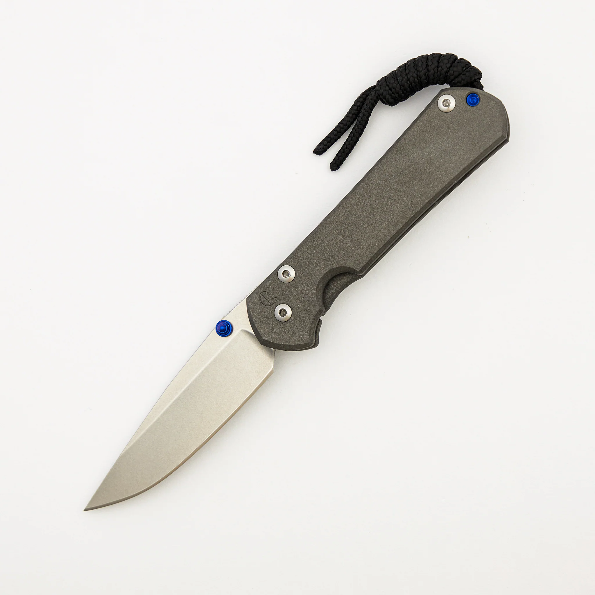 Small Sebenza 31 - Drop Point CPM S45VN Blade - Titanium Handle - Blue Double Thumb Lugs