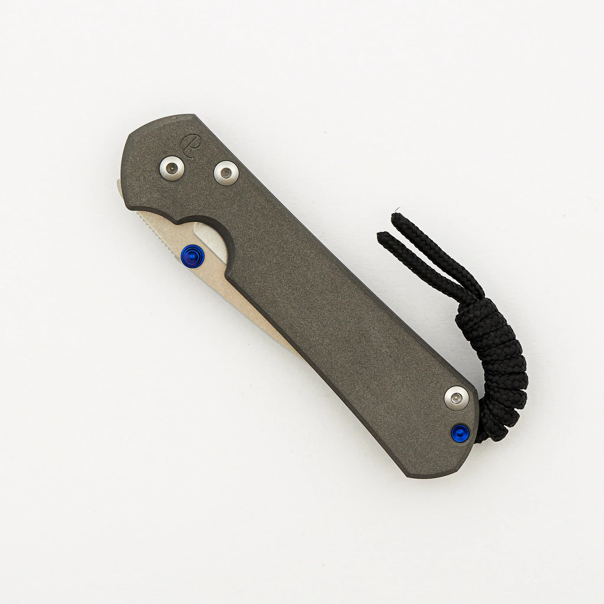 Small Sebenza 31 - Drop Point CPM S45VN Blade - Titanium Handle - Blue Double Thumb Lugs - Image 3