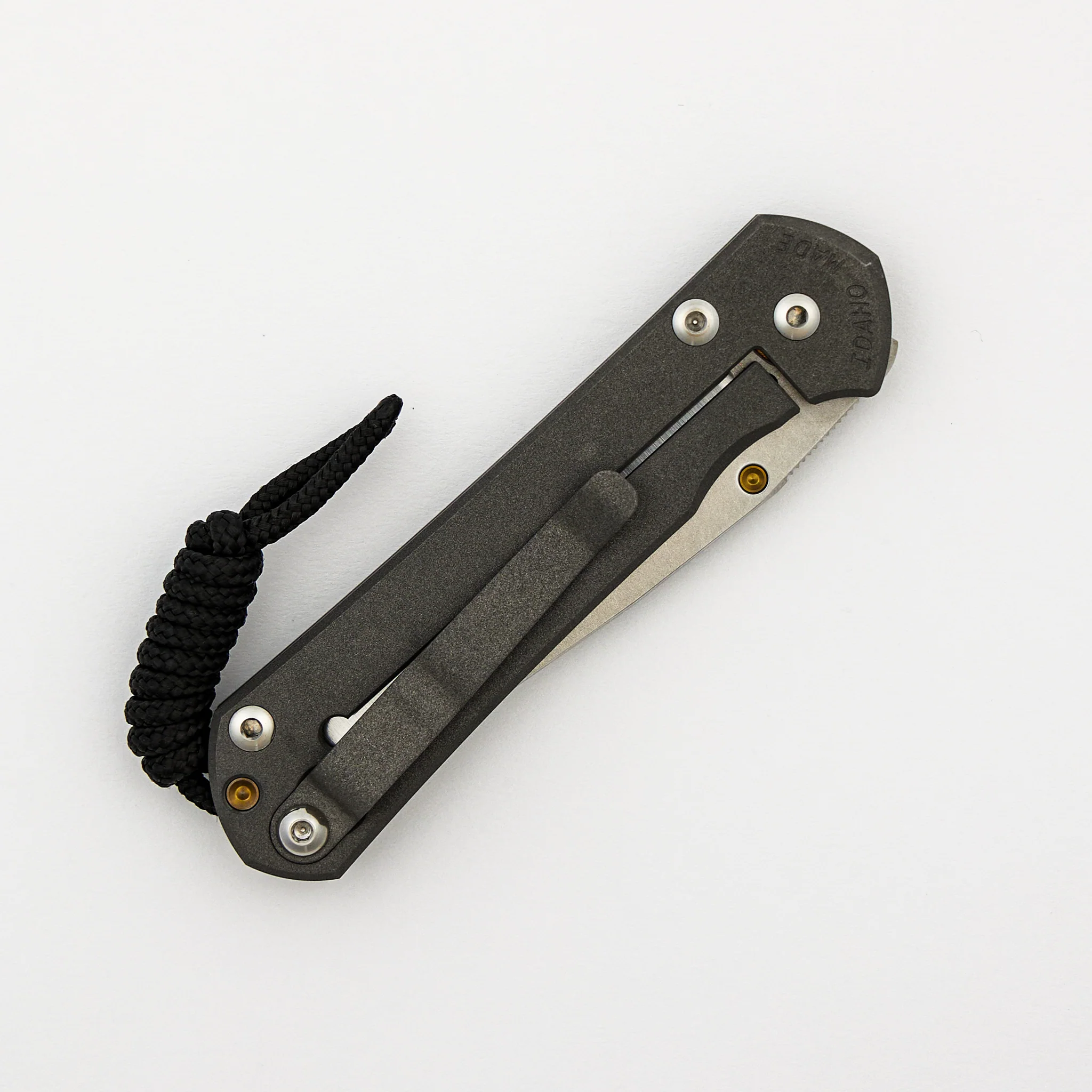 Small Sebenza 31 - "Morning Sun" Unique Graphic - Citrine - Drop Point CPM MagnaCut Blade - Citrine - Gold Single Thumb Lug - Image 4