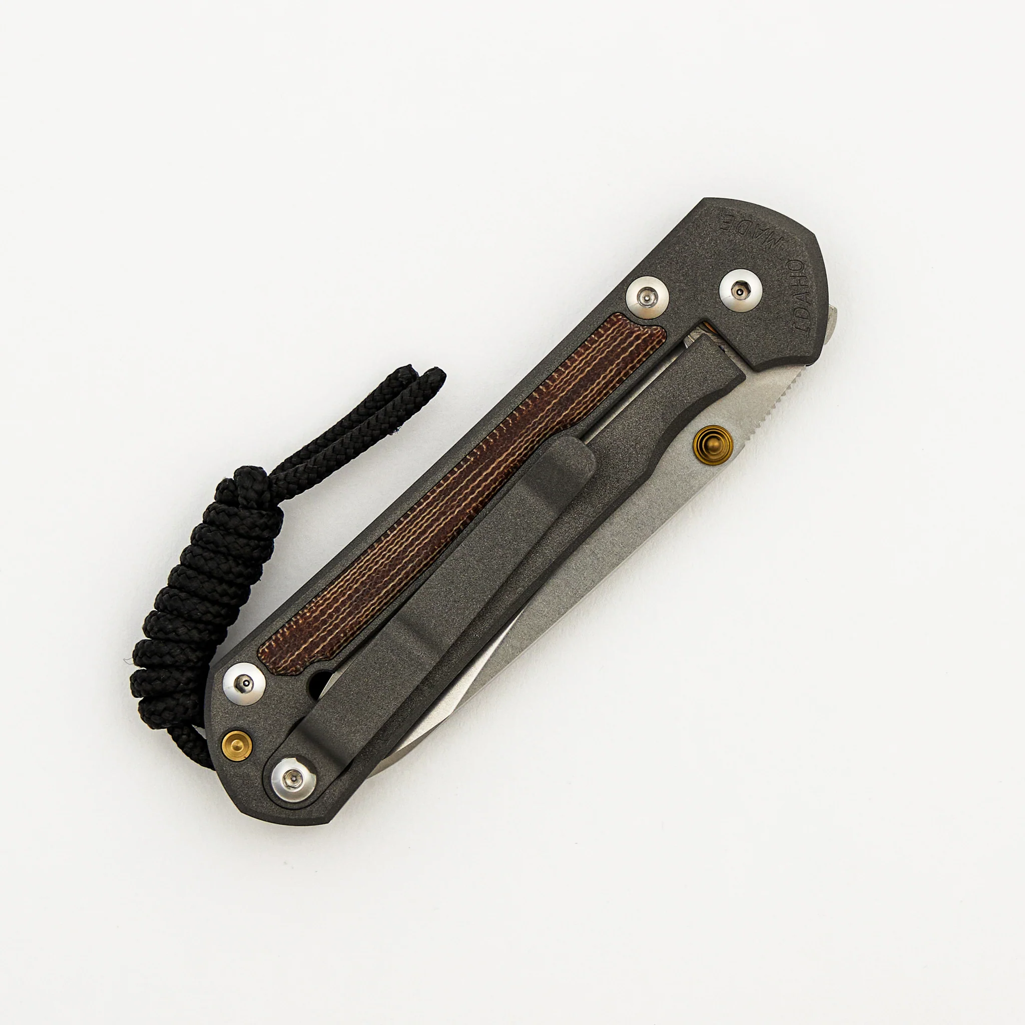 Small Sebenza 31 - Natural Canvas Micarta Inlays - Insingo CPM MagnaCut Blade - Gold Double Thumb Lugs - Image 4