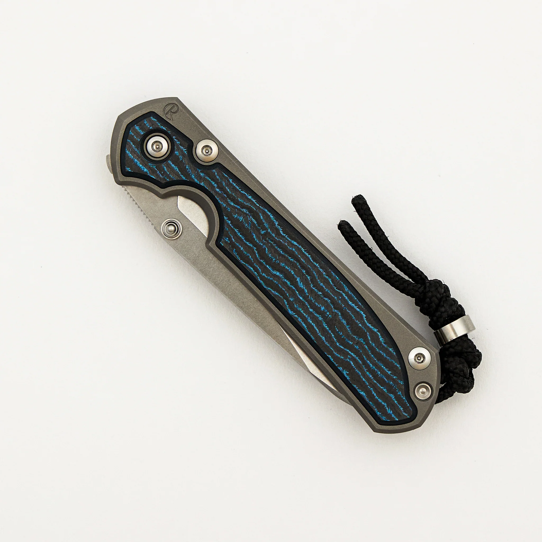 Small Sebenza 31 - Ocean Blue CarboTi Inlay - Insingo CPM MagnaCut Blade - MIM Clip - Silver Double Thumb Lugs - R1 Invitaional 2026 - Image 3