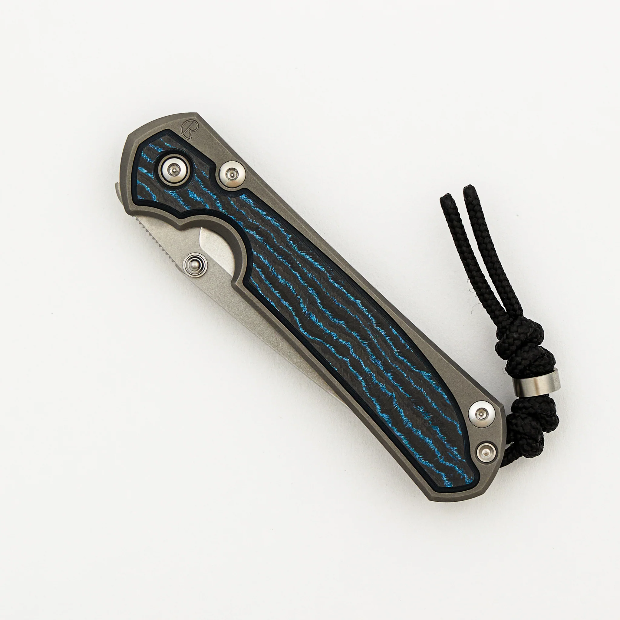 Small Sebenza 31 - Ocean Blue CarboTi Inlay - Tanto CPM MagnaCut Blade - MIM Clip - Silver Double Thumb Lugs - R1 Invitational 2026 - Image 3