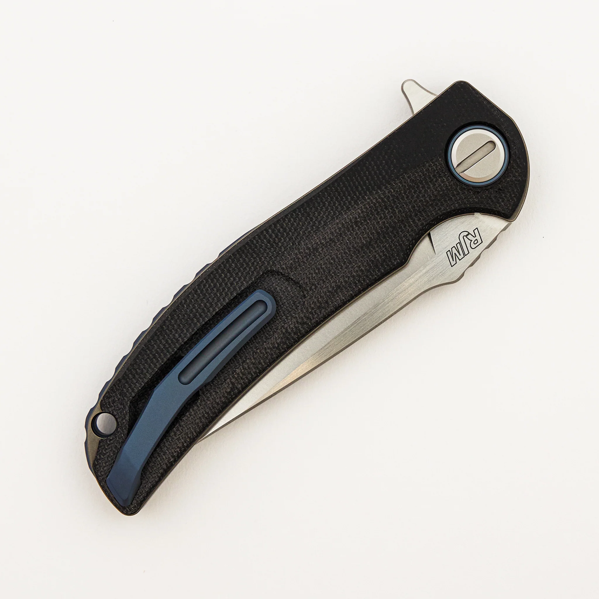 Soft Overkill - M398 Blade - Black Canvas Micarta Handle - SRRBS (RJ Martin Design) - Image 4