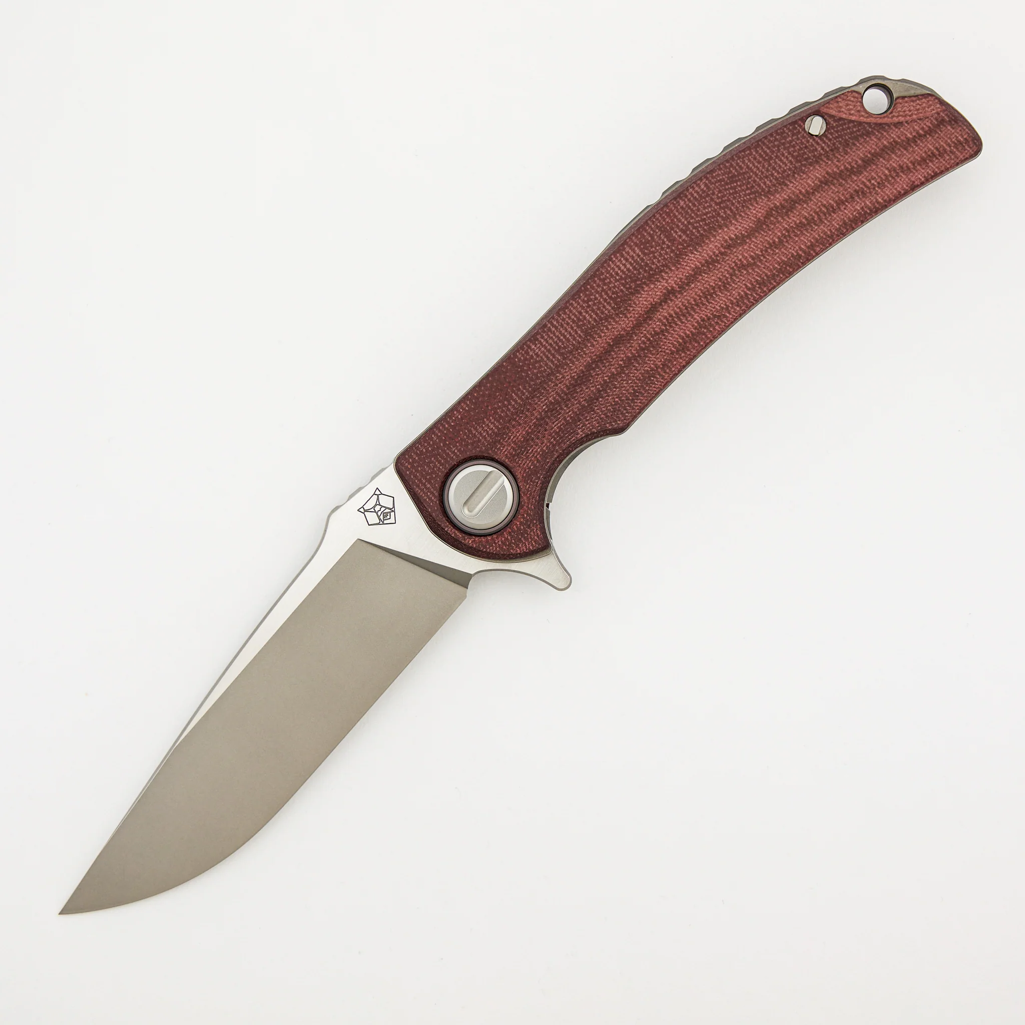 Soft Overkill - M398 Blade - Maroon Canvas Micarta Handle - RBS (RJ Martin Design)