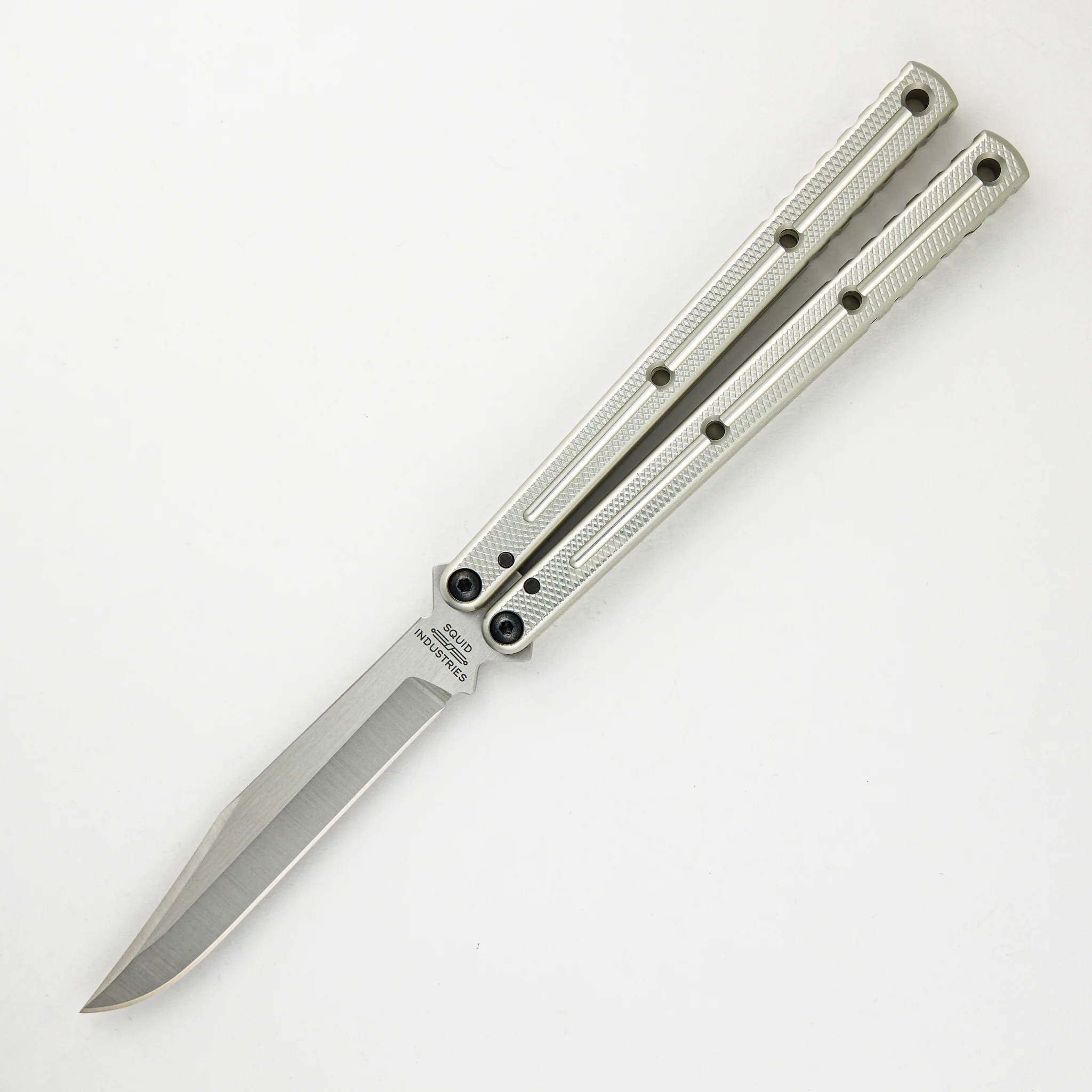 Krake Raken - Satin Bowie Blade - Silver Aluminum Handle - V3