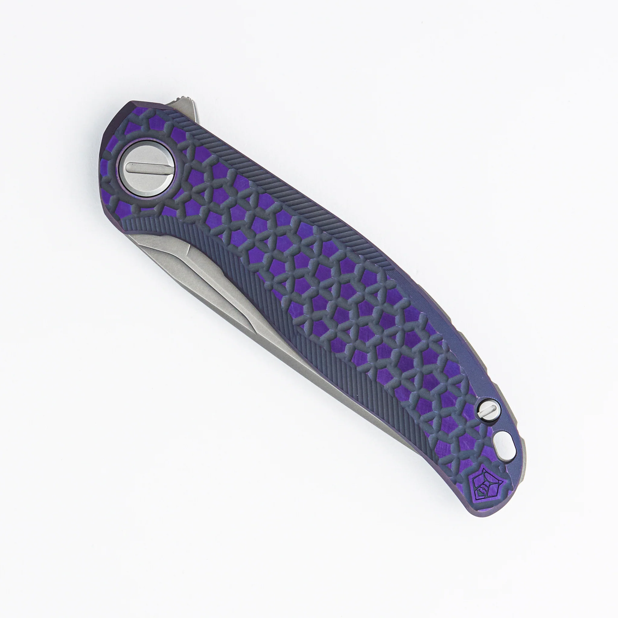 Stellar Bear Pattern – Purple Titanium Handle – M390 Blade – MRBS - Image 3