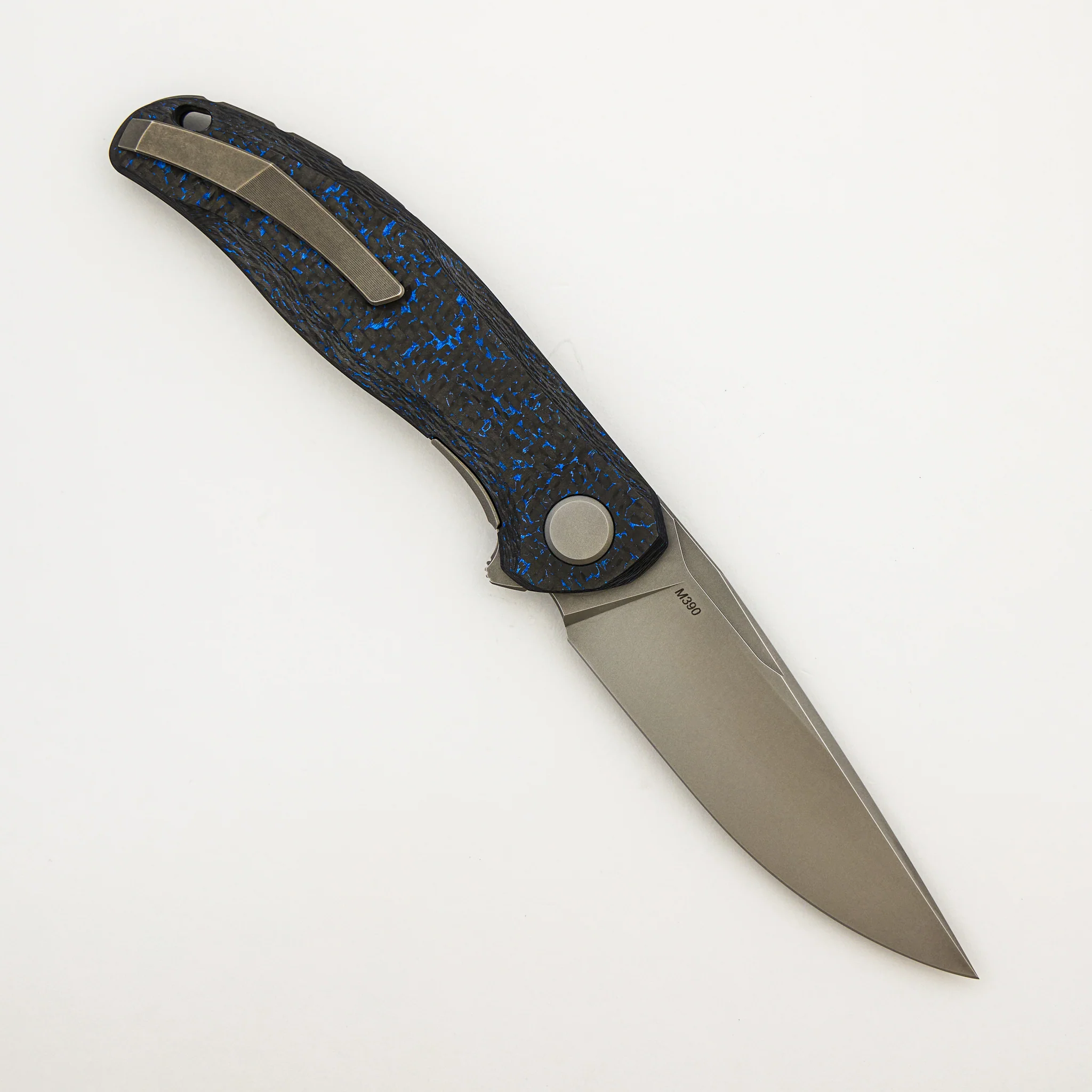Stellar CF – Blue Carbon Fiber Handle – M390 Blade – MRBS - Image 2