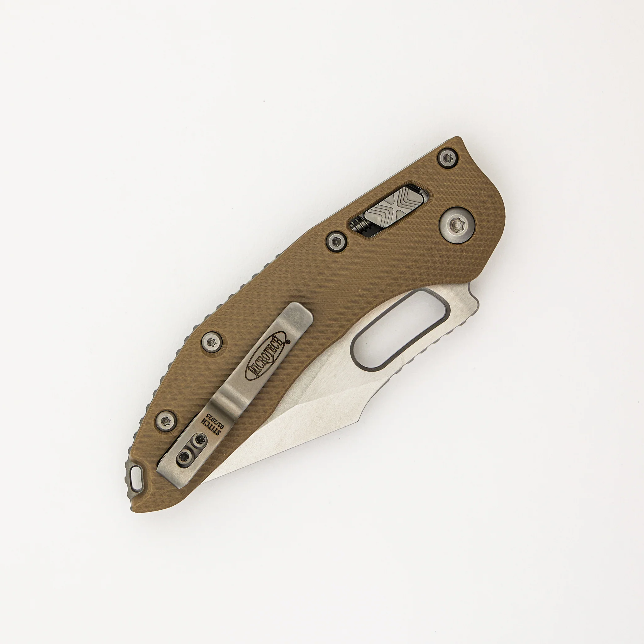 Stitch - RAM-LOK S/E Fluted G-10 Tan Stonewash Standard 169RL-10 FLGTTA (Borka Blades Design) - Image 4