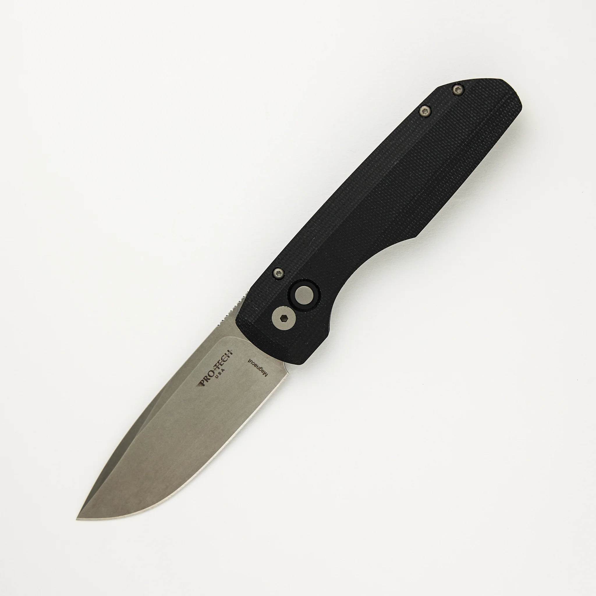 Synapse - Black Aluminum Handle W/ Black Canvas Micarta Lid - Stonewash MagnaCut Blade - VERO1211-BLK MIC (Vero Design)