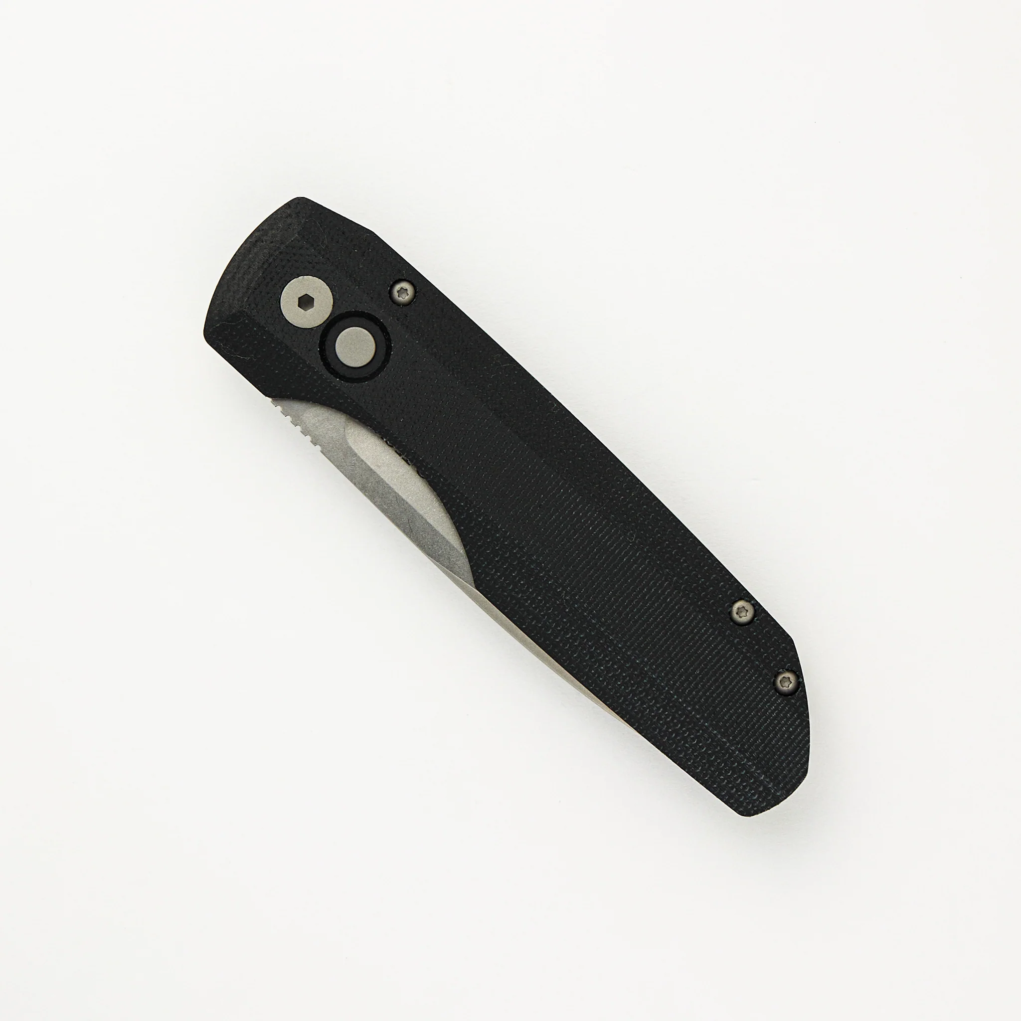Synapse - Black Aluminum Handle W/ Black Canvas Micarta Lid - Stonewash MagnaCut Blade - VERO1211-BLK MIC (Vero Design) - Image 3