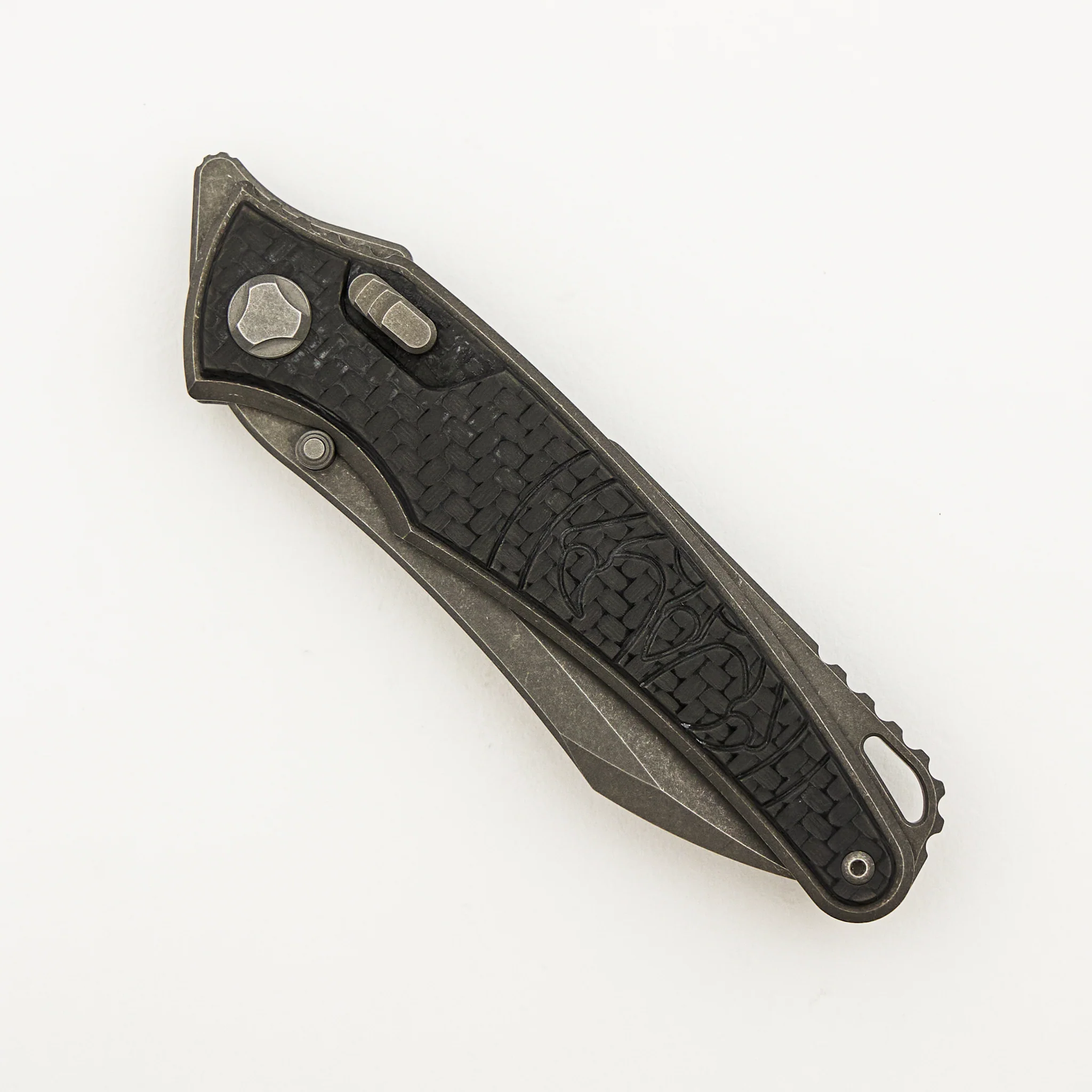 Talon - Stonewash Titanium/Carbon Fiber Handle - M390 Blade - Image 3