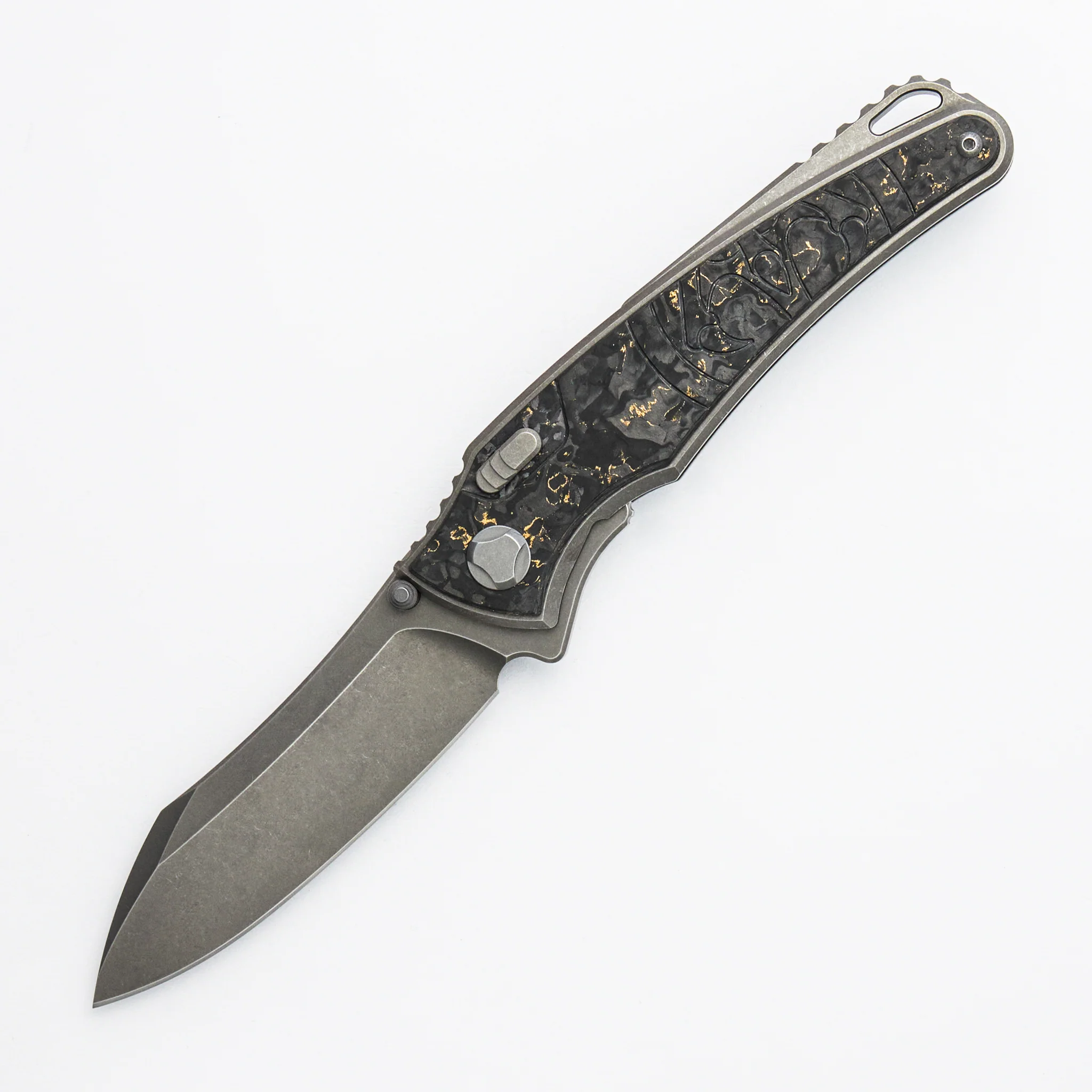 Talon - Brightwashed Titanium/Bronze TechnoCarbo Handle - M390 Blade