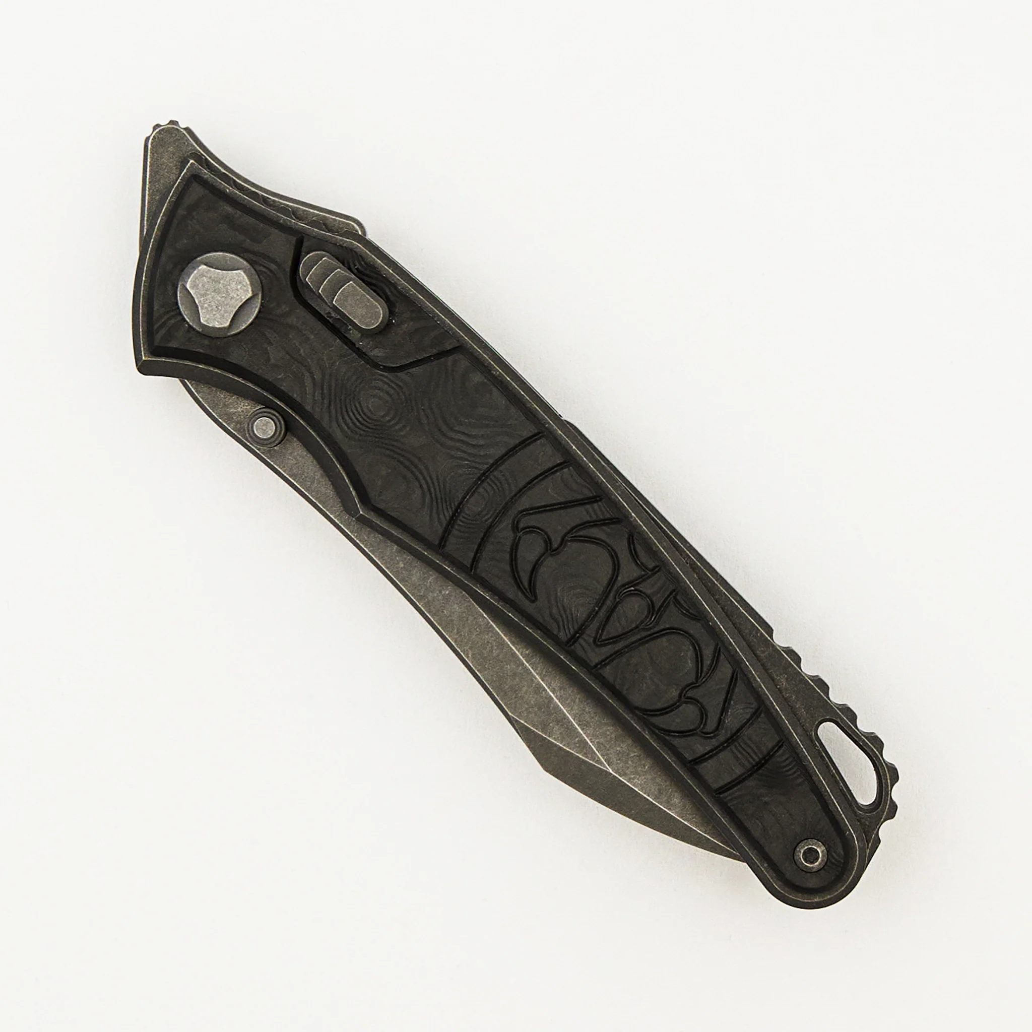 Talon - Stonewash Titanium/Black Dunes Fat Carbon Handle - M390 Blade - Image 3