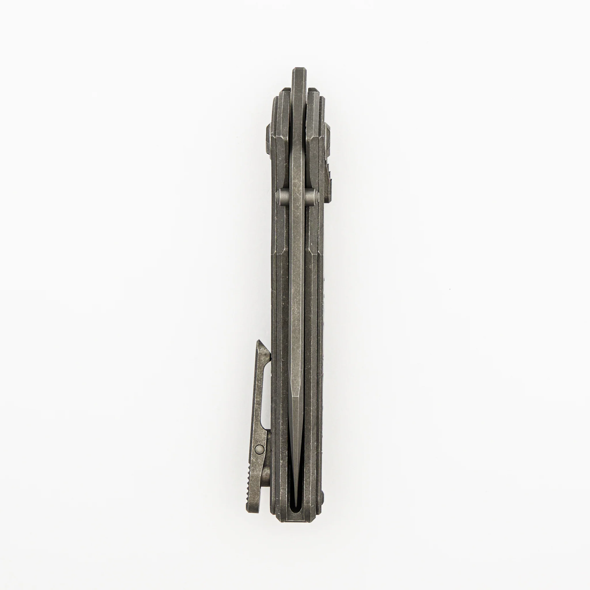 Talon - Tumbled Titanium Handle - M390 Blade - Image 5