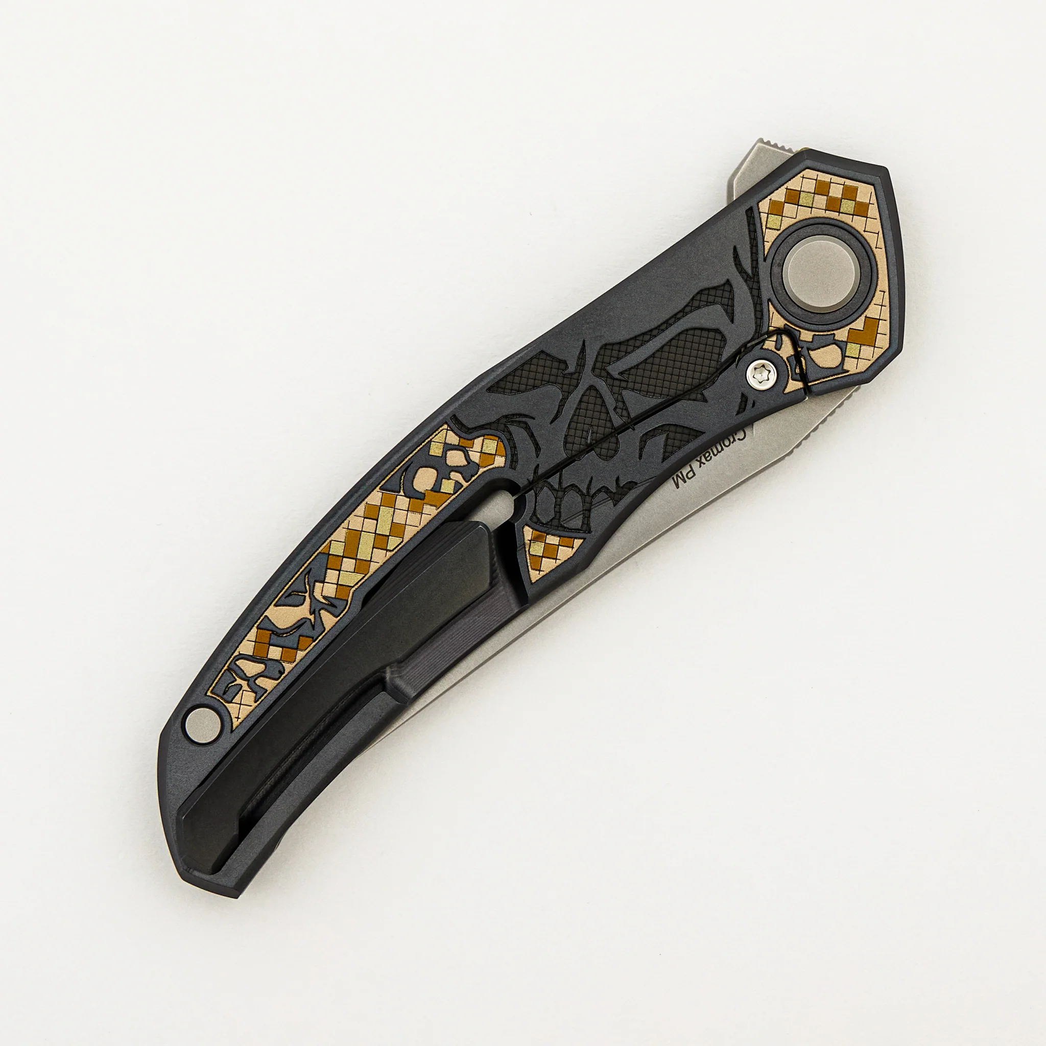 Ti2 Design Finish Quantum Black Hula/Bronze Lazano “Pixelated Skull” – Cromax PM Blade – MRBS - Completed - Image 5