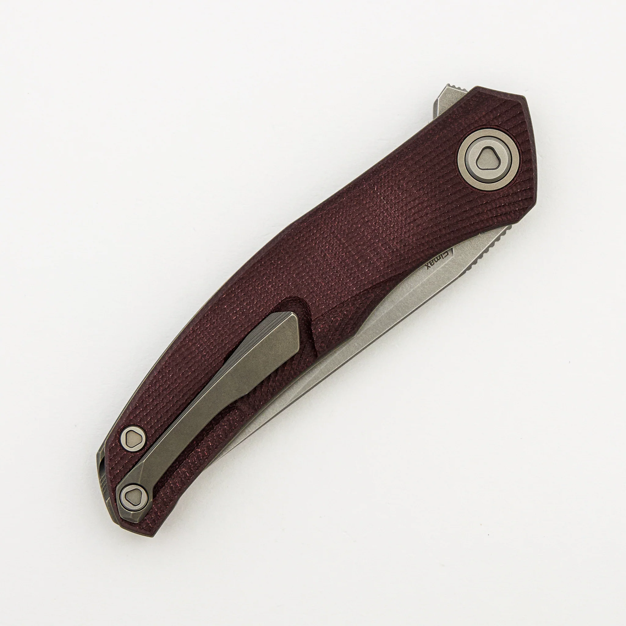 Ursus Q95 - Maroon Micarta Handle - Elmax Blade - MRBS - Image 4