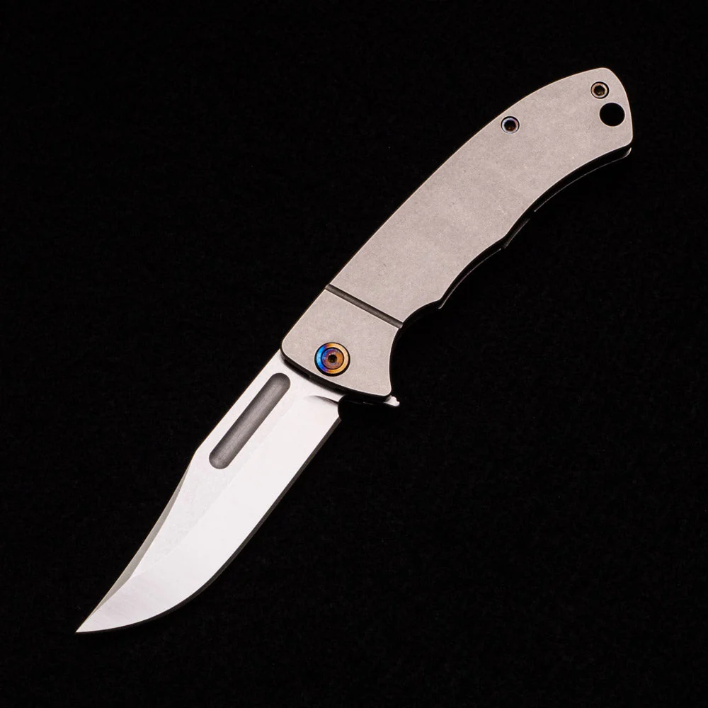 Mongrel – S45VN Blade – Stonewashed Titanium Handle – Flamed Hardware