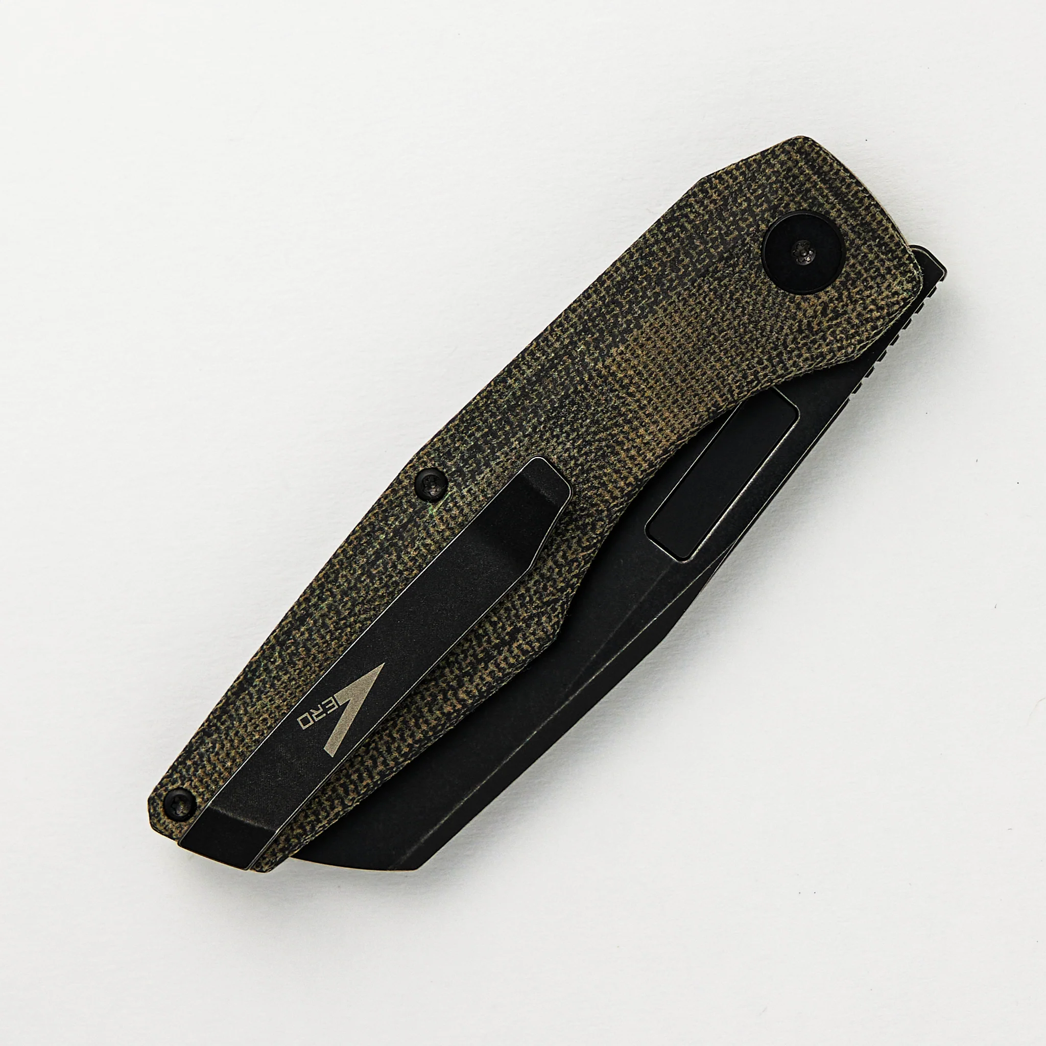Axon Blackwash Sheepsfoot M390 Blade Black Micarta Handle Liner Lock - Image 4