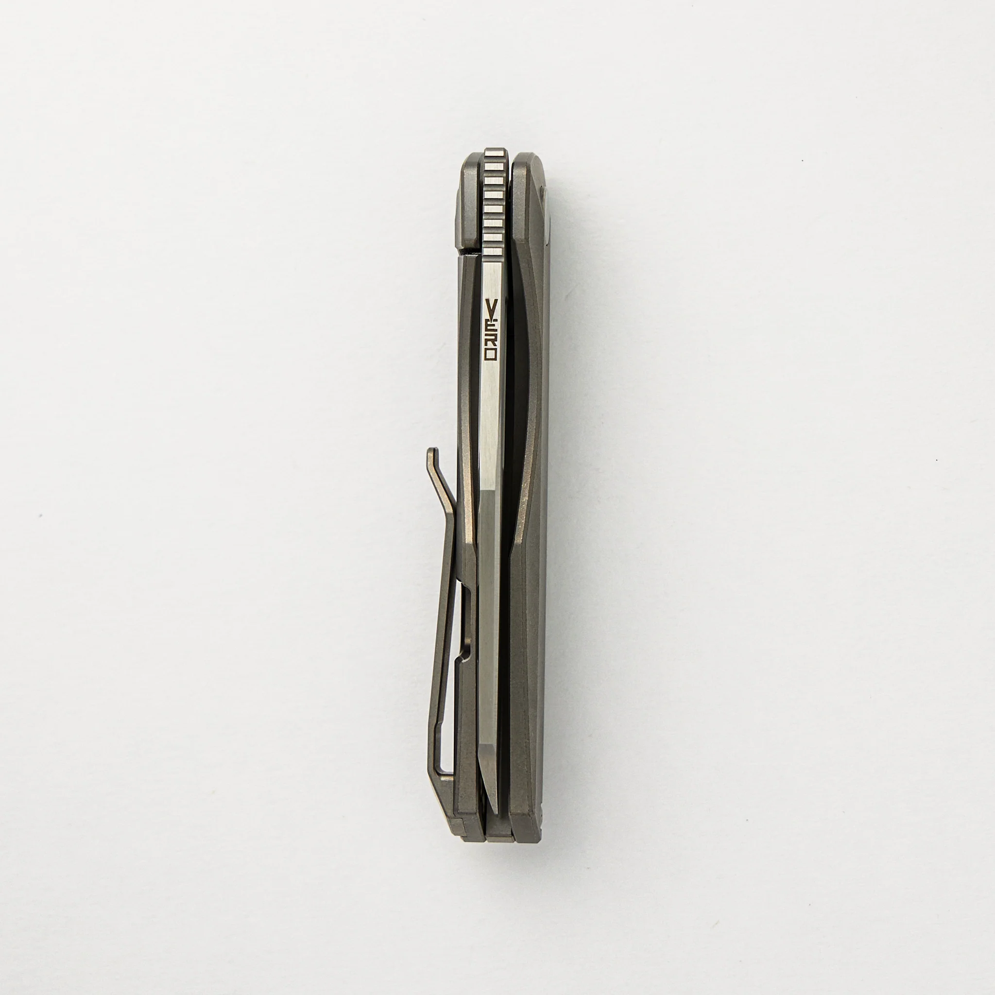 Axon Frame Lock Mini Hand Satin M390 Sheepsfoot Blade Stonewash Titanium Handle - Image 5