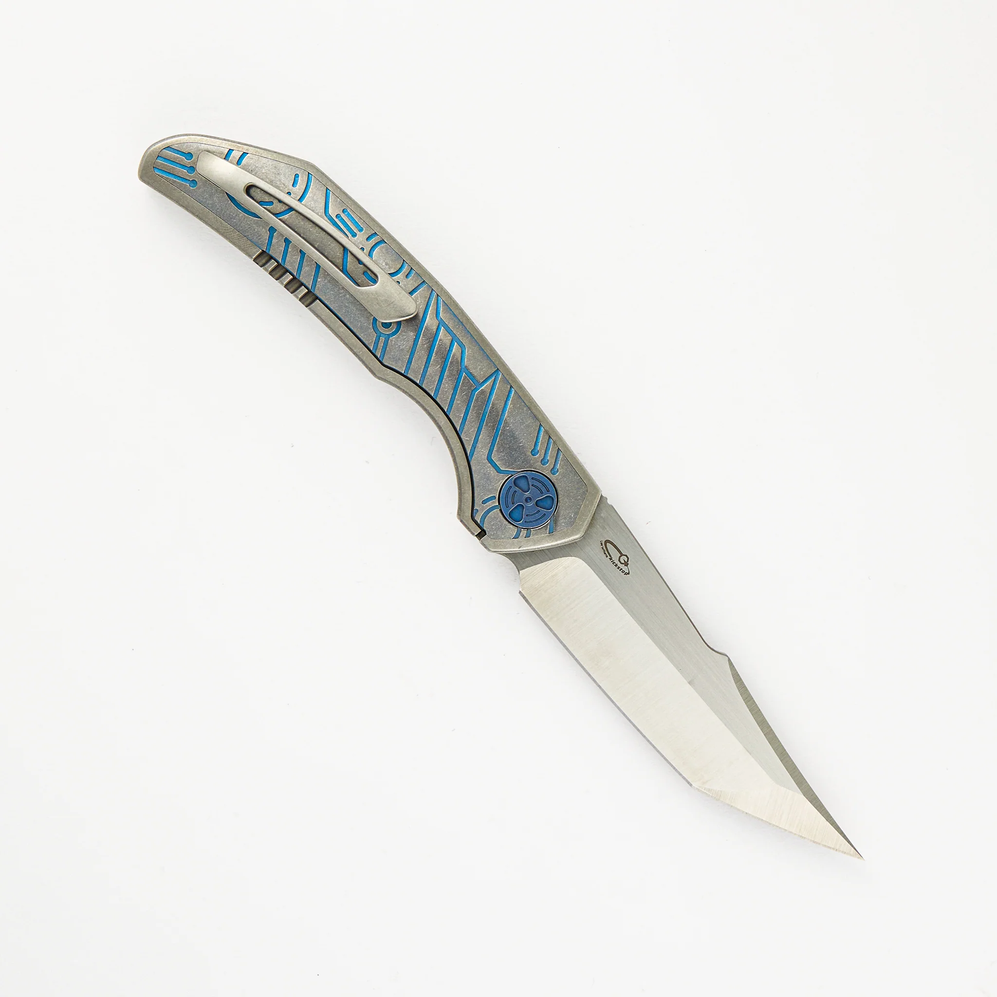 FERUS – M390 – INTEGRAL TITANIUM W- BLUE TITANIUM INLAY - Image 2