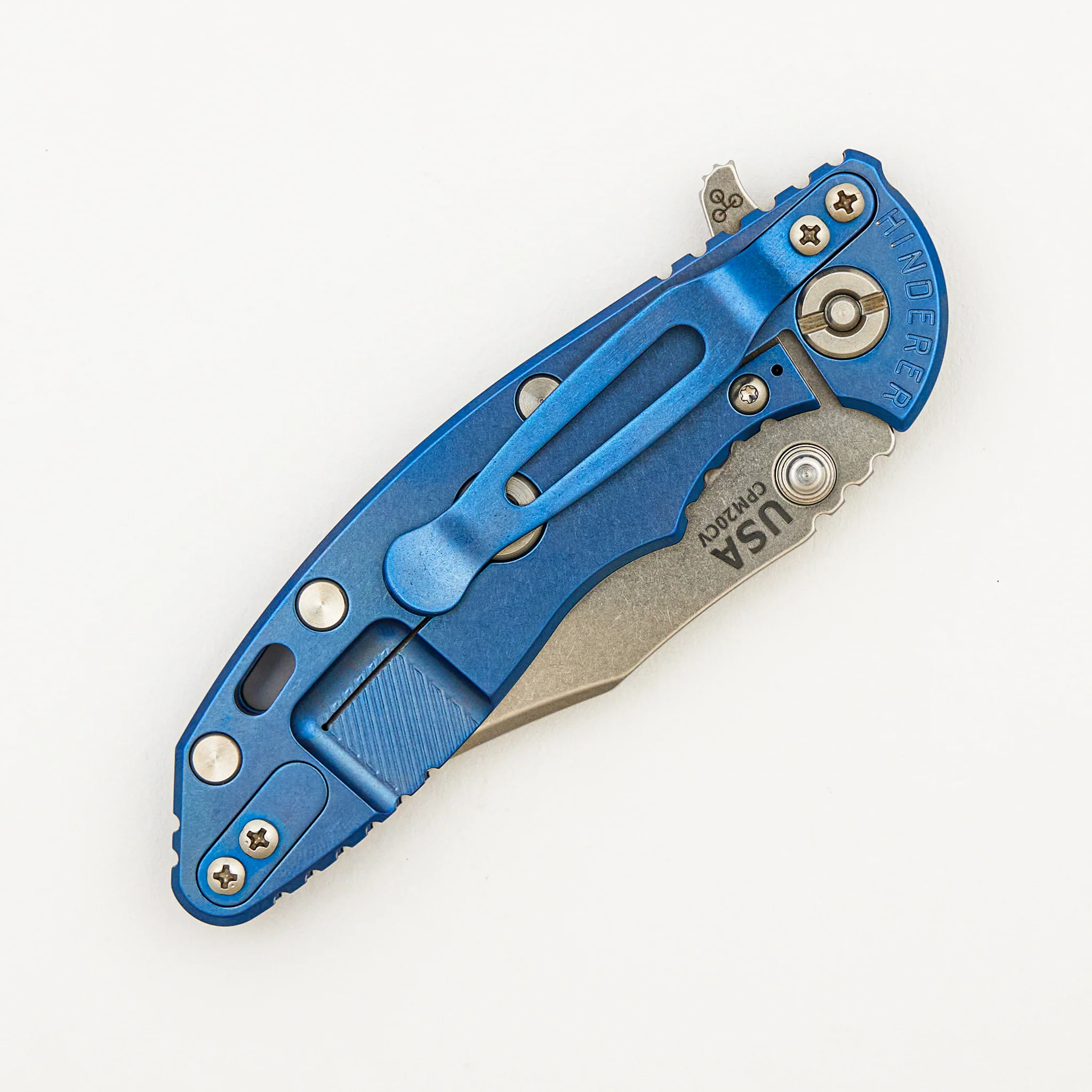 XM-18 3.0" - Bowie CPM-20CV Blade - Tri-Way - Stonewash Blue - Black G10 - Image 4