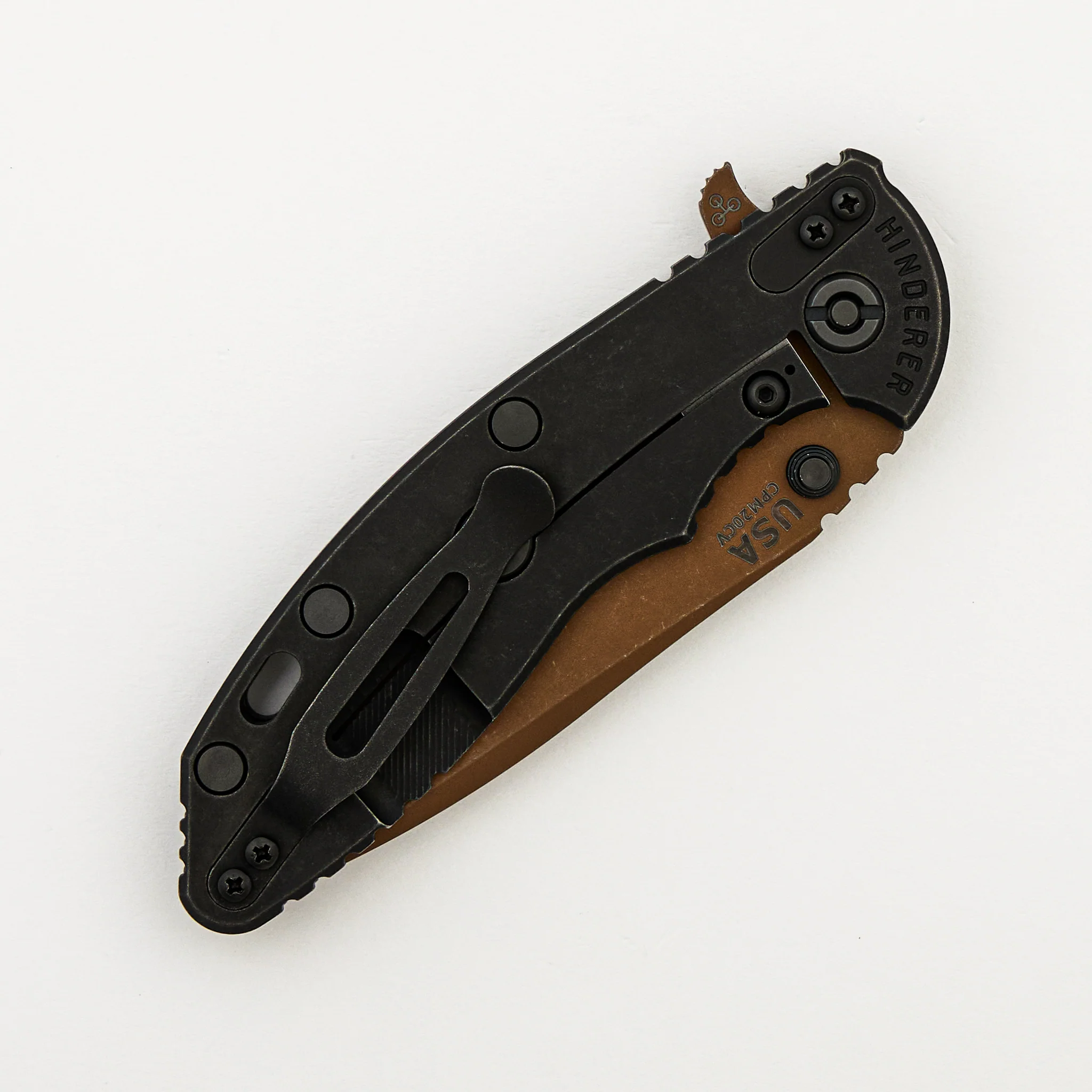 XM-18 3.5" - 20CV Spanto - Tri-Way - Battle Black - Oil Rubbed Bronze Blade - FDE/Black G10 - Origin Collaboration - Image 4