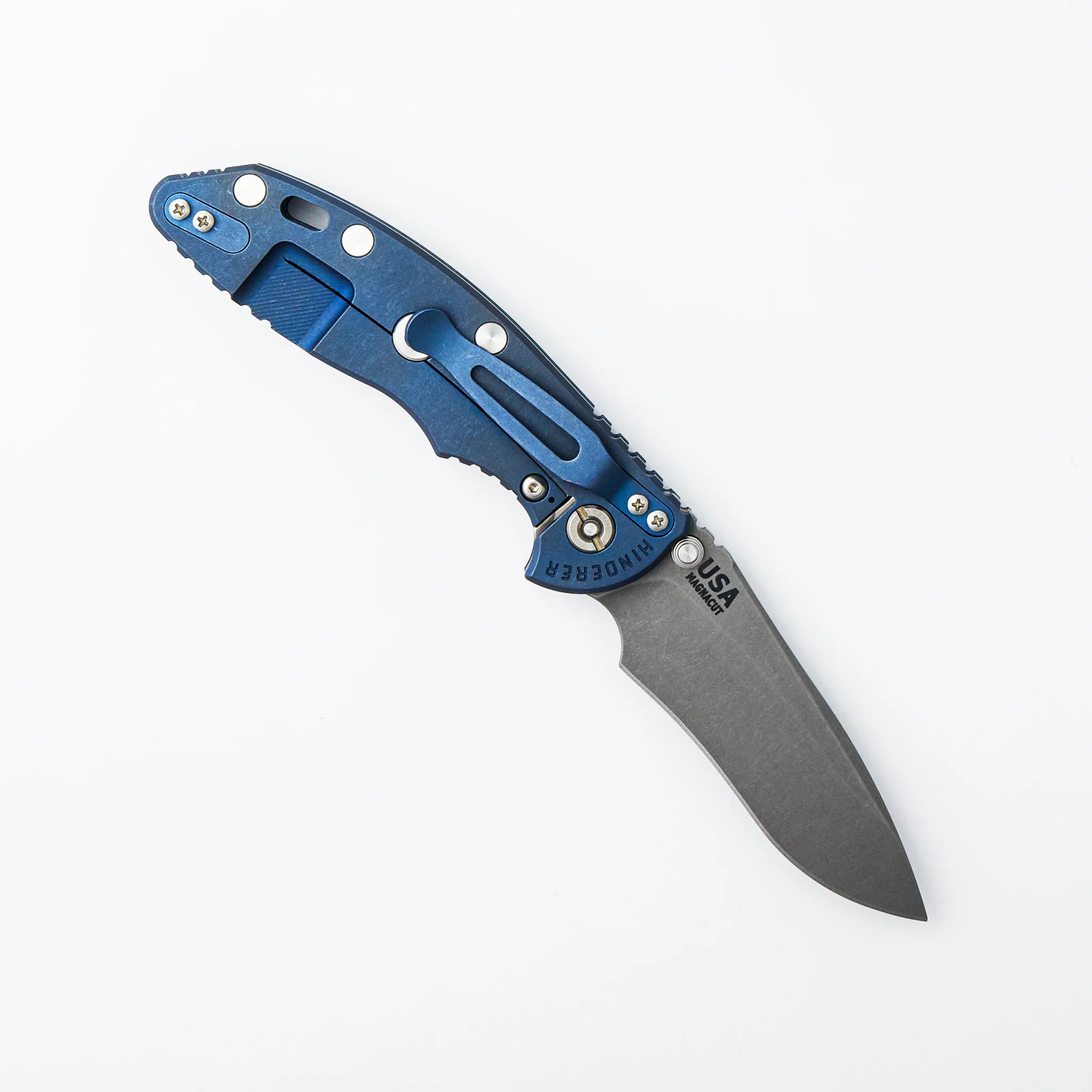 XM-18 3.5″ - MagnaCut Recurve - Non Flipper - Tri-Way - Battle Blue - Black G10 - Image 2
