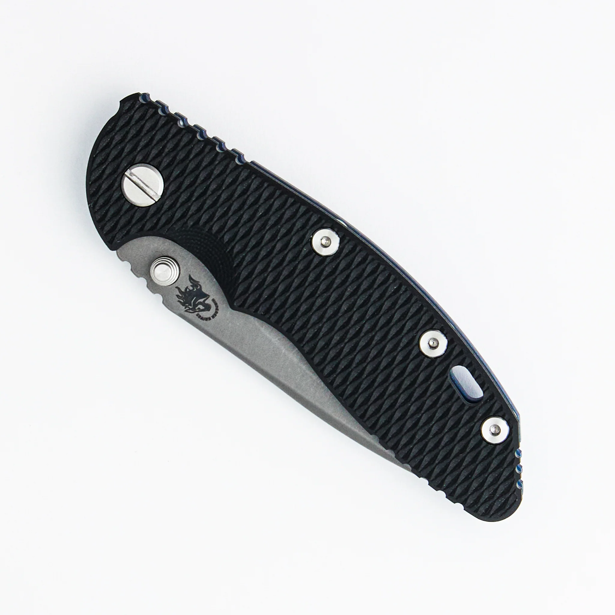 XM-18 3.5″ - MagnaCut Recurve - Non Flipper - Tri-Way - Battle Blue - Black G10 - Image 3