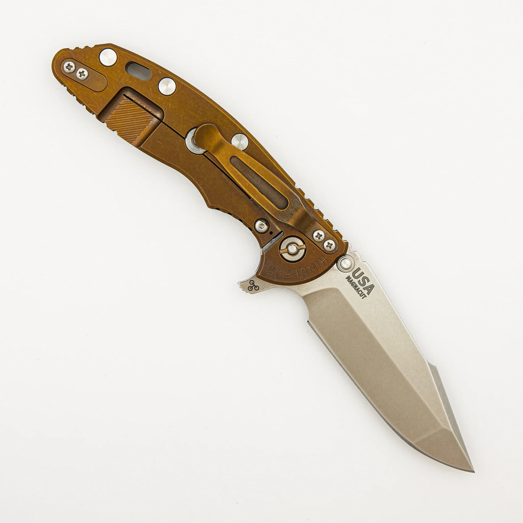 XM-18 3.5″ - MagnaCut Skinny Harpoon Spanto - Tri-Way - Stonewash Bronze - Black G10 - Image 2