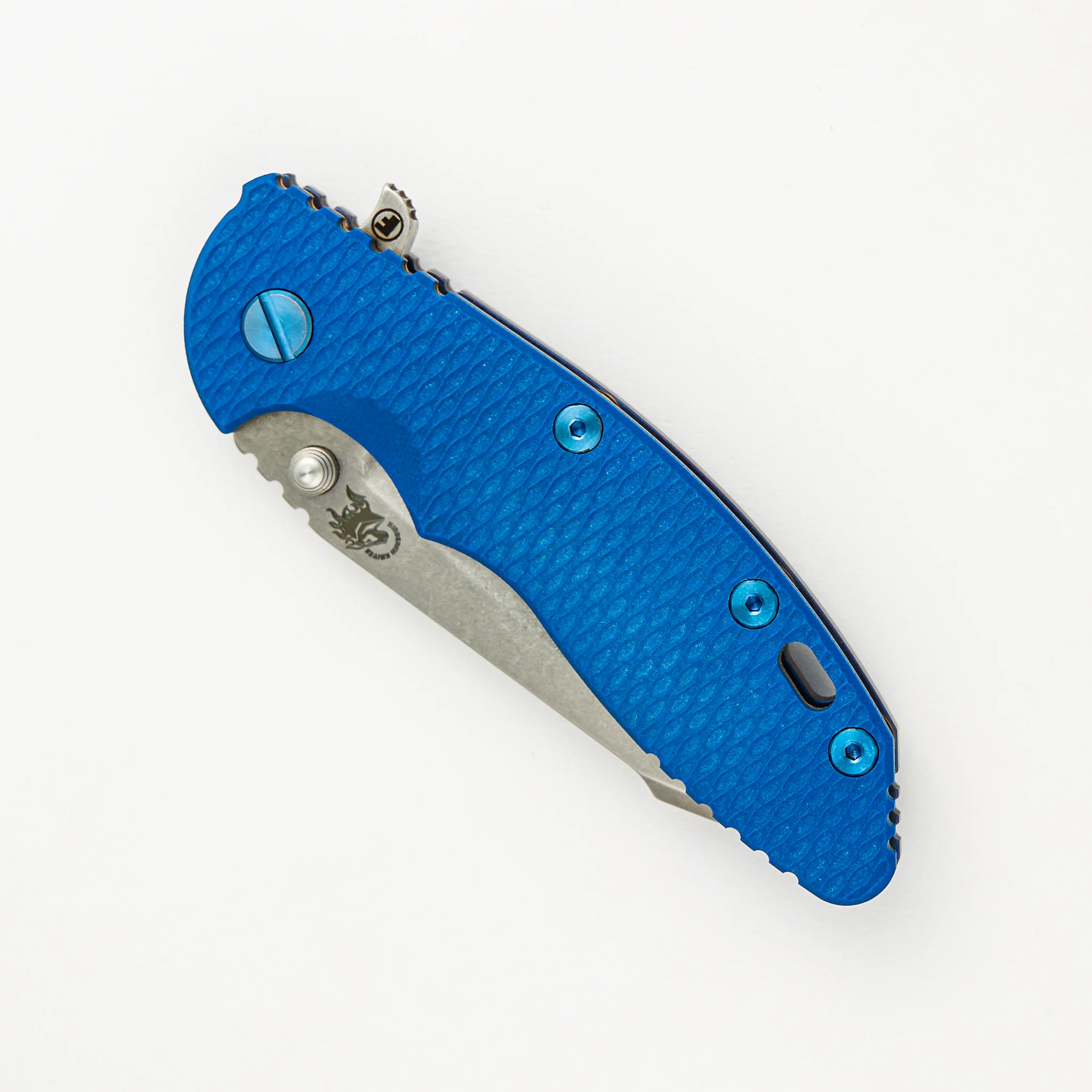 XM-18 - Fatty Harpoon Tanto Blade - Blue Ano Titanium/Blue G10 Handle - Image 3